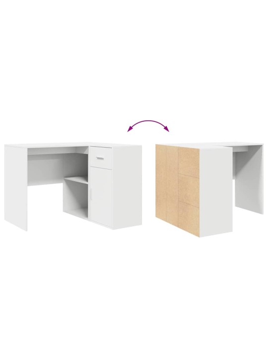 Stūra rakstāmgalds ar atvilktni 2 pcs balts 102 x 50 x 75 cm