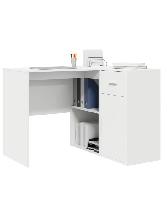 Stūra rakstāmgalds ar atvilktni 2 pcs balts 102 x 50 x 75 cm