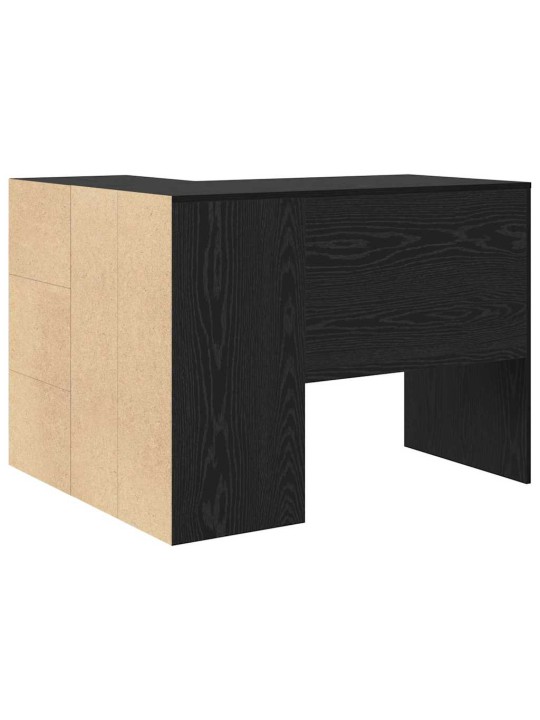 Stūra rakstāmgalds ar durvīm 2 pcs melns ozols 102 x 50 x 75 cm