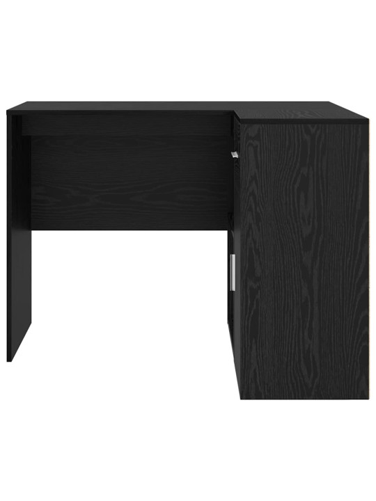 Stūra rakstāmgalds ar durvīm 2 pcs melns ozols 102 x 50 x 75 cm