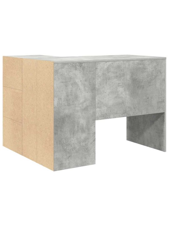 Stūra rakstāmgalds 2 pcs betona pelēks 102 x 50 x 75 cm