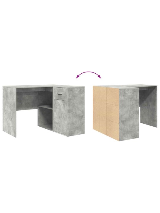 Stūra rakstāmgalds 2 pcs betona pelēks 102 x 50 x 75 cm