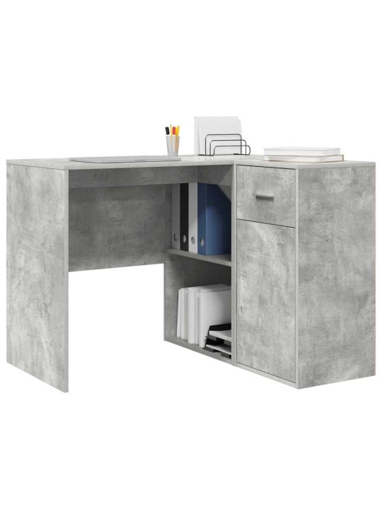 Stūra rakstāmgalds 2 pcs betona pelēks 102 x 50 x 75 cm