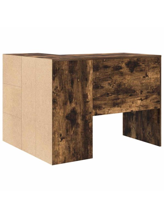 Stūra rakstāmgalds 2 pcs dūmaka ozols 102 x 50 x 75 cm