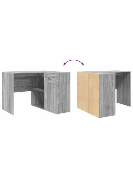 Stūra rakstāmgalds 2 pcs pelēka sonomas ozola 102 x 50 x 75 cm