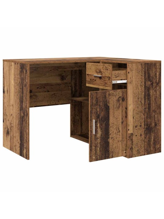 Stūra rakstāmgalds ar plauktu 2 pcs vecs koks 102 x 50 x 75 cm