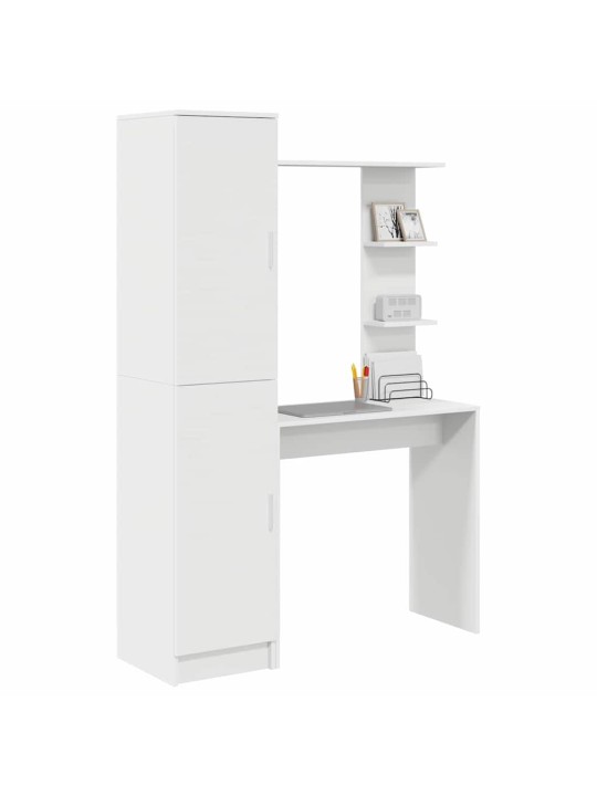 Galds ar uzglabāšanu ar durvīm 2 pcs balts 78.5 x 37 x 154.5 cm