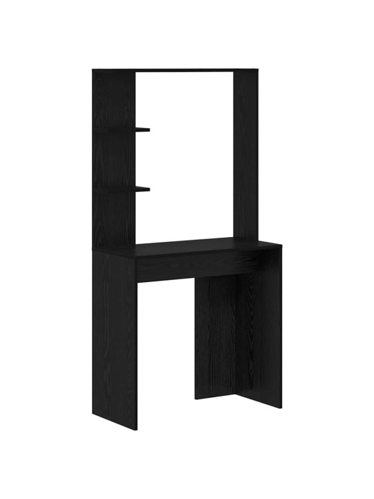 Galds ar uzglabāšanu 2 pcs melns ozols 78.5 x 37 x 154.5 cm