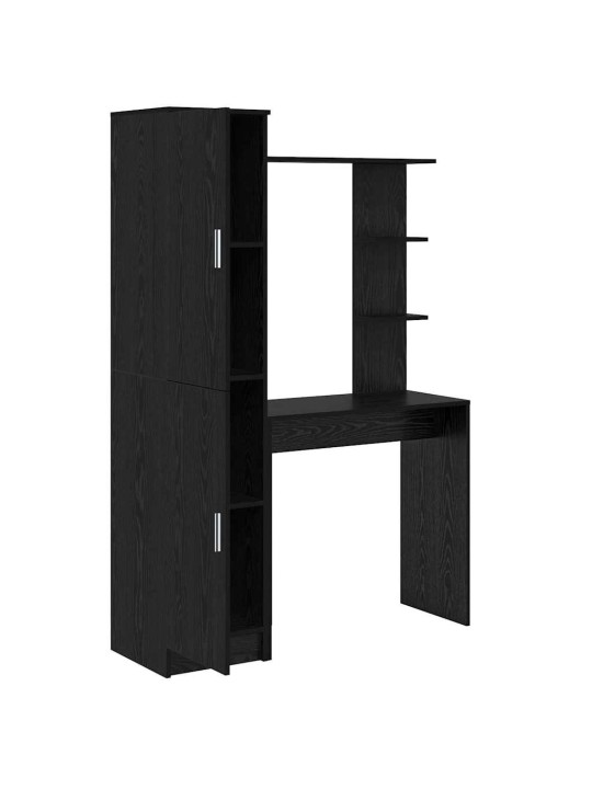 Galds ar uzglabāšanu 2 pcs melns ozols 78.5 x 37 x 154.5 cm