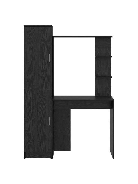 Galds ar uzglabāšanu 2 pcs melns ozols 78.5 x 37 x 154.5 cm