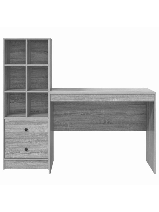Galds ar uzglabāšanu ar atvilktni 2 pcs pelēka sonomas ozola