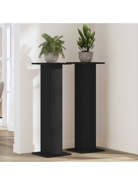 Augu statīvs 2 pcs melns ozolkoks 30 x 30 x 95 cm