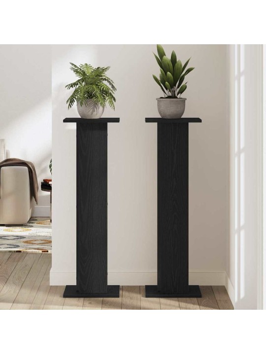 Augu statīvs 2 pcs melns ozolkoks 30 x 30 x 95 cm