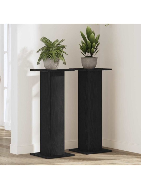 Augu statīvs 2 pcs melns ozols 30 x 30 x 80 cm