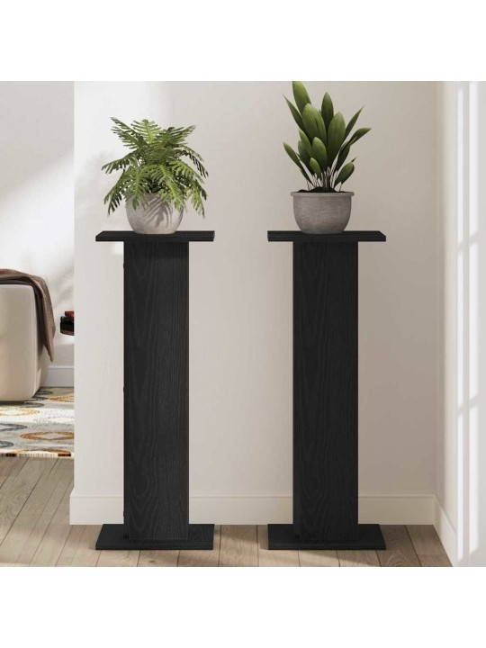Augu statīvs 2 pcs melns ozols 30 x 30 x 80 cm