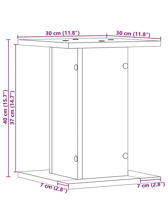 Augu statīvs 2 pcs melns ozols 30 x 30 x 40 cm