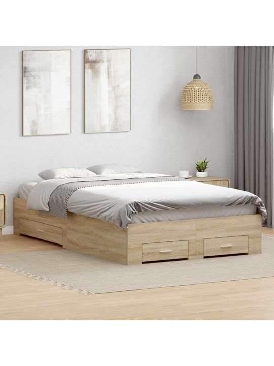 Gultas rāmis brūna 120 x 200 cm inženierijas koks
