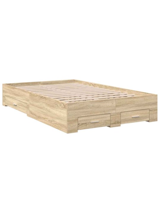 Gultas rāmis brūna 120 x 200 cm inženierijas koks