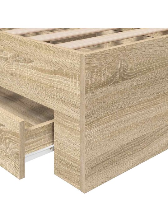 Gultas rāmis brūna 90 x 190 cm inženierijas koks