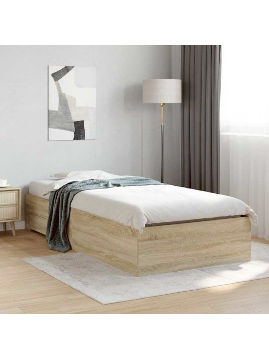 Gultas rāmis brūna 90 x 190 cm inženierijas koks