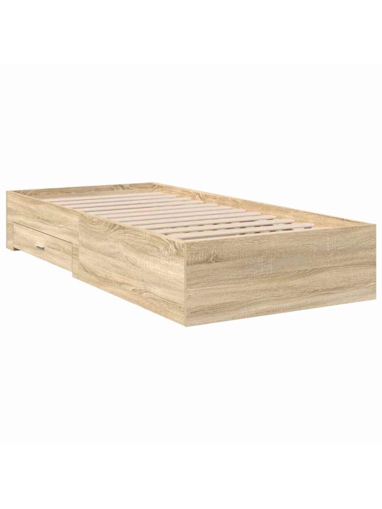Gultas rāmis brūna 90 x 190 cm inženierijas koks