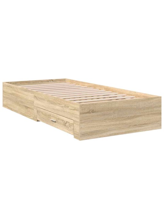Gultas rāmis brūna 90 x 190 cm inženierijas koks