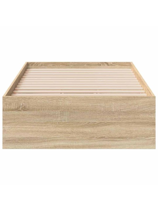 Gultas rāmis brūna 90 x 190 cm inženierijas koks