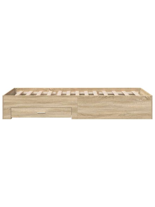 Gultas rāmis brūna 90 x 190 cm inženierijas koks