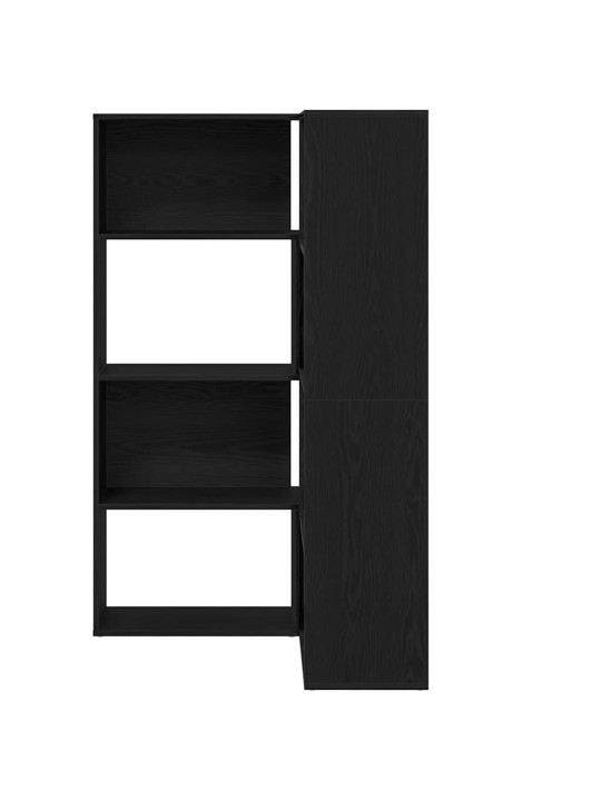 Grāmatplaukts melns ozols 140 x 30 x 140 cm inženierijas koks