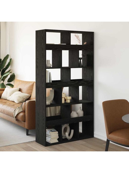 Grāmatplaukts melns ozols 100 x 33 x 187.5 cm inženierijas koks