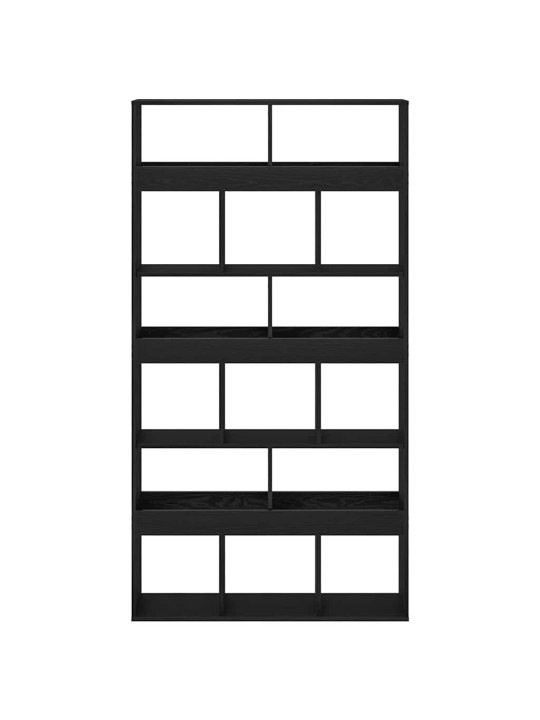 Grāmatu plaukts 2 pcs melns ozols 100 x 33 x 187.5 cm
