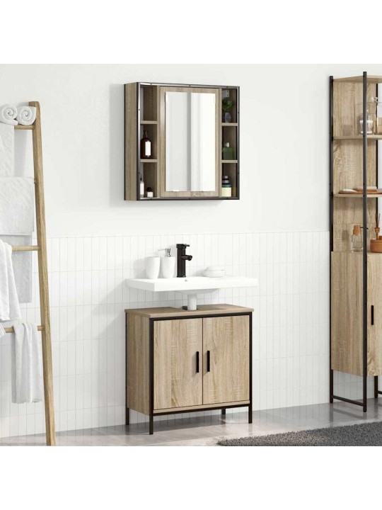 Vannas istabas mēbeļu komplekts 2 pcs brūna 60 x 30 x 60 cm