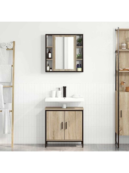 Vannas istabas mēbeļu komplekts 2 pcs brūna 60 x 30 x 60 cm