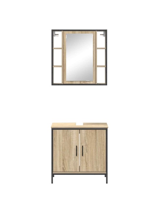 Vannas istabas mēbeļu komplekts 2 pcs brūna 60 x 30 x 60 cm