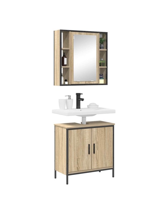Vannas istabas mēbeļu komplekts 2 pcs brūna 60 x 30 x 60 cm