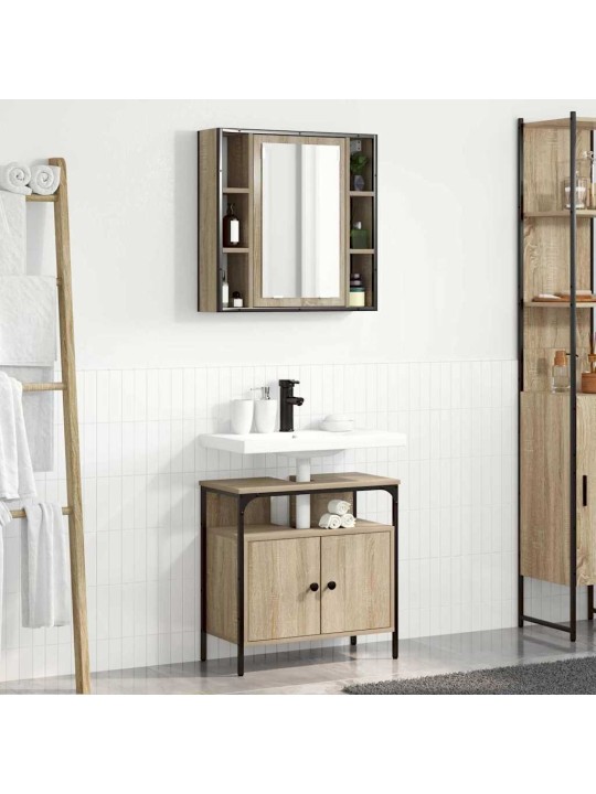 Vannas istabas mēbeļu komplekts 2 pcs brūna 60 x 30 x 60 cm