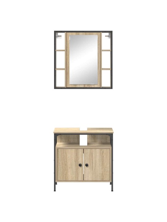 Vannas istabas mēbeļu komplekts 2 pcs brūna 60 x 30 x 60 cm