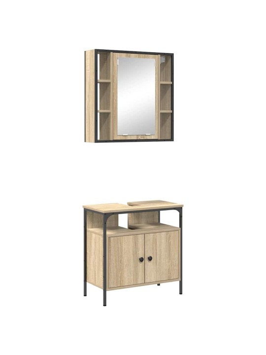 Vannas istabas mēbeļu komplekts 2 pcs brūna 60 x 30 x 60 cm
