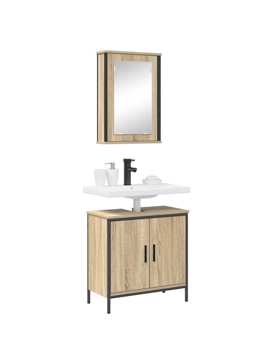 Vannas istabas mēbeļu komplekts 2 pcs brūna 60 x 30 x 60 cm