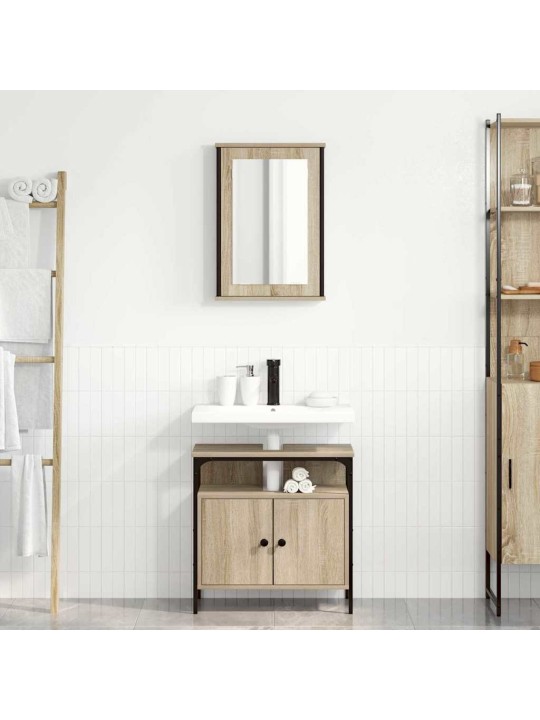 Vannas istabas mēbeļu komplekts 2 pcs brūna 60 x 30 x 60 cm