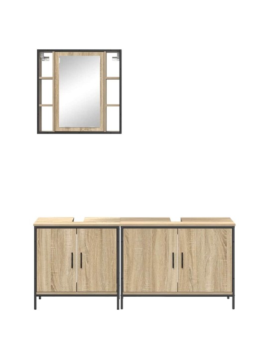 Vannas istabas mēbeļu komplekts 3 pcs brūna 60 x 30 x 60 cm