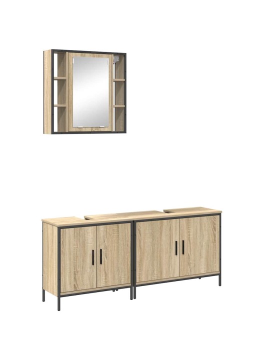 Vannas istabas mēbeļu komplekts 3 pcs brūna 60 x 30 x 60 cm