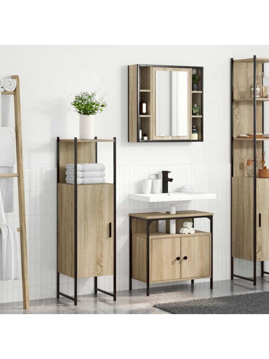 Vannas istabas mēbeļu komplekts 3 pcs brūna 33 x 33 x 120.5 cm