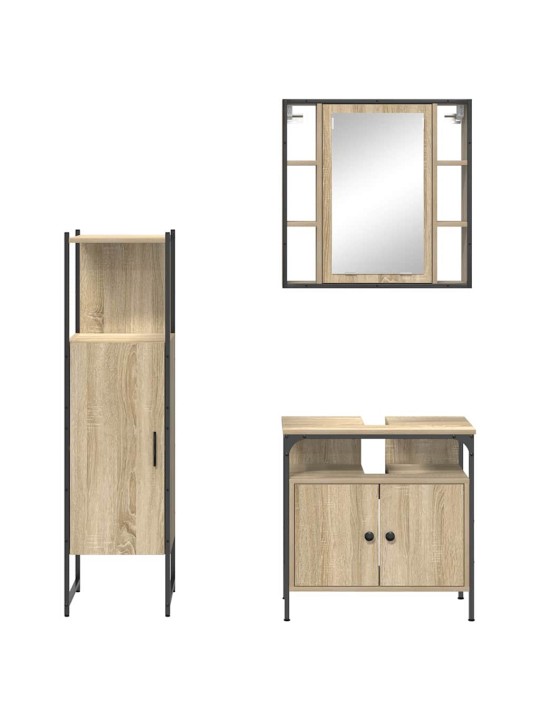 Vannas istabas mēbeļu komplekts 3 pcs brūna 33 x 33 x 120.5 cm