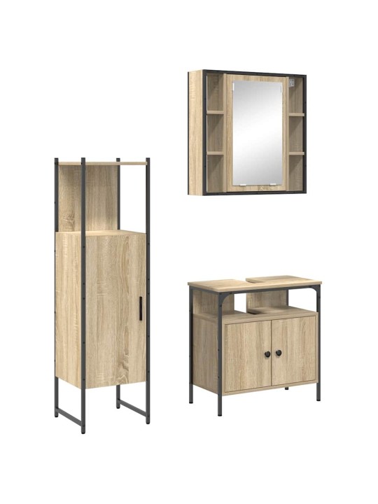 Vannas istabas mēbeļu komplekts 3 pcs brūna 33 x 33 x 120.5 cm