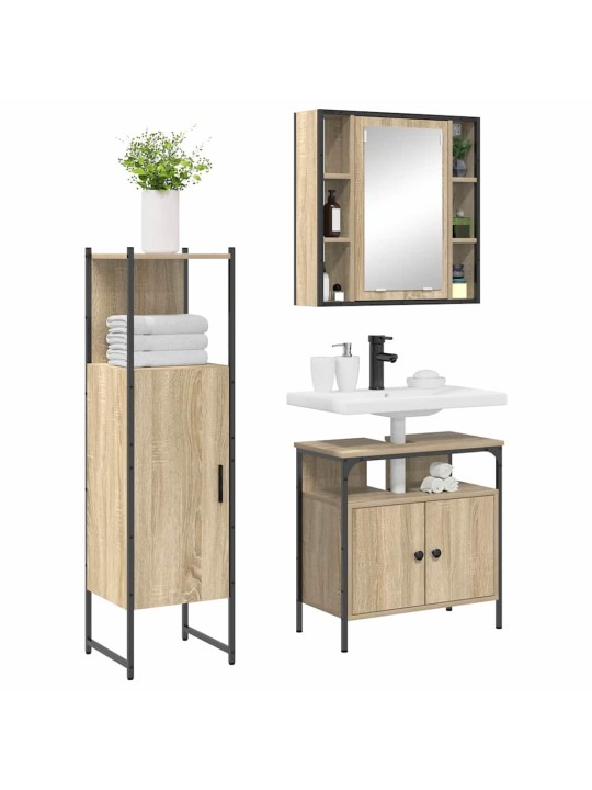 Vannas istabas mēbeļu komplekts 3 pcs brūna 33 x 33 x 120.5 cm