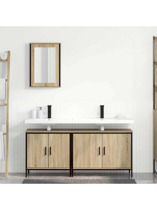 Vannas istabas mēbeļu komplekts 3 pcs brūna 60 x 30 x 60 cm