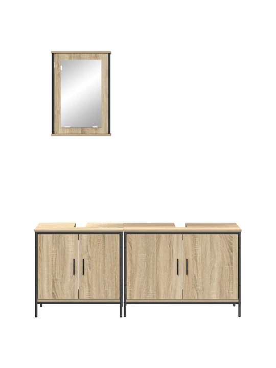 Vannas istabas mēbeļu komplekts 3 pcs brūna 60 x 30 x 60 cm