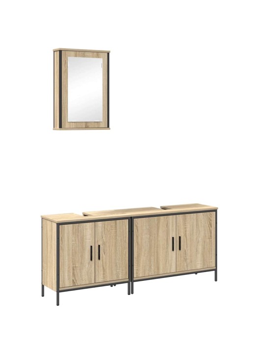 Vannas istabas mēbeļu komplekts 3 pcs brūna 60 x 30 x 60 cm