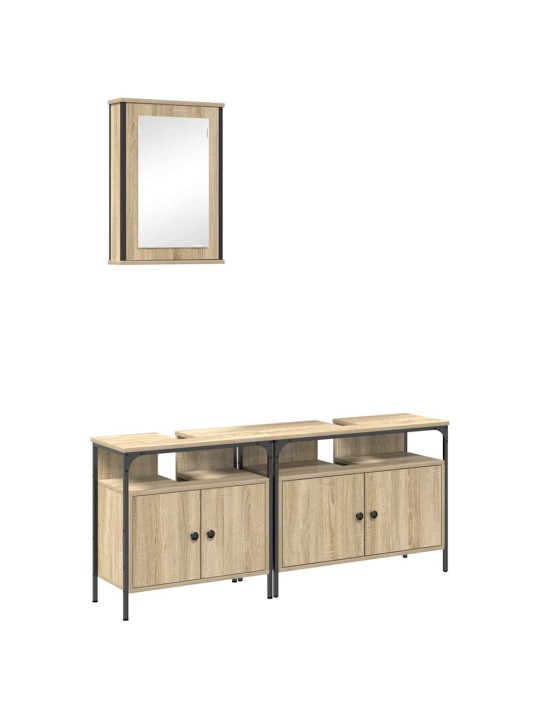 Vannas istabas mēbeļu komplekts 3 pcs brūna 80 x 30 x 60 cm